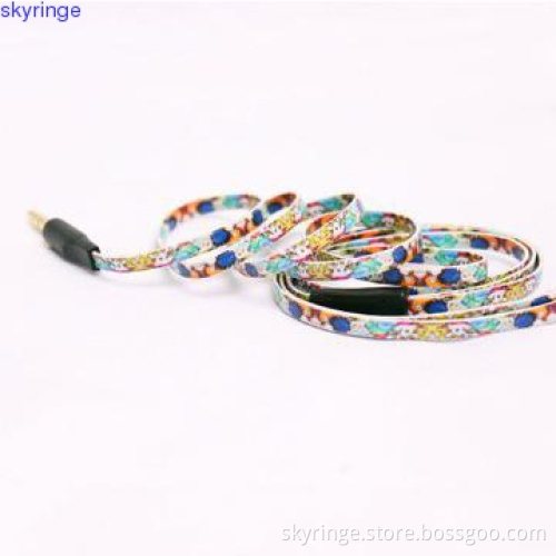 2013 newest Colorful flat cable earphone with mic